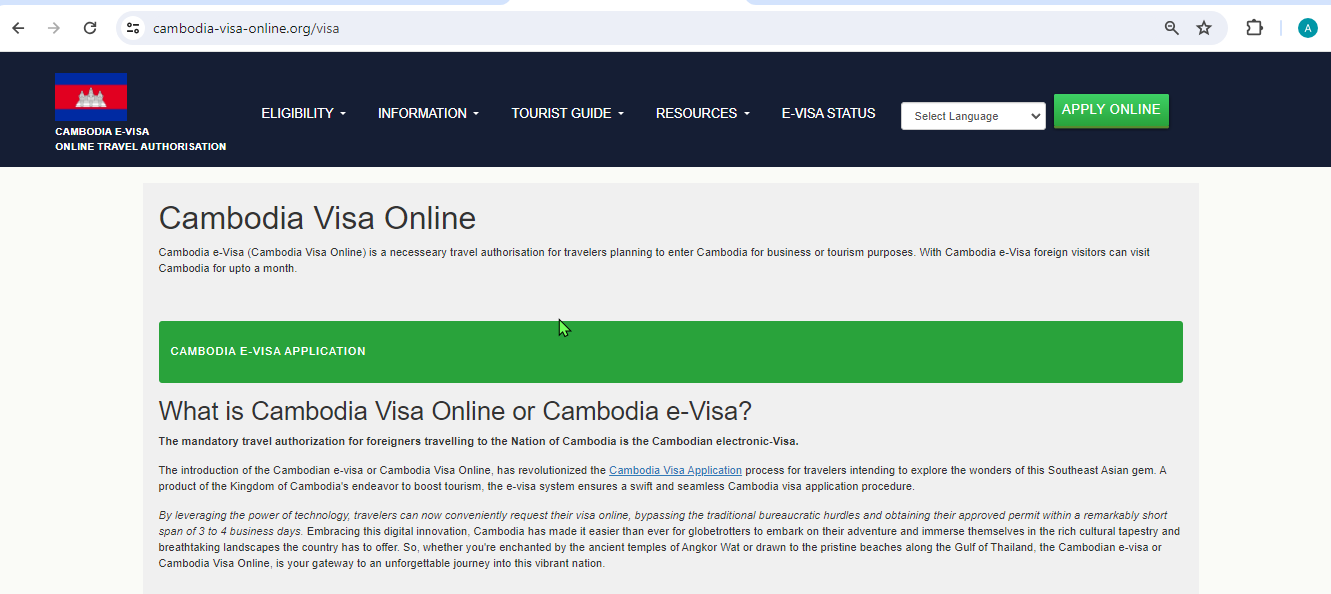 For USA, EUROPEAN and INDIAN CITIZENS – CAMBODIA Easy and S