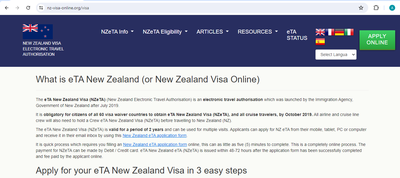For USA, EUROPEAN and INDIAN CITIZENS – NEW ZEALAND New Zea