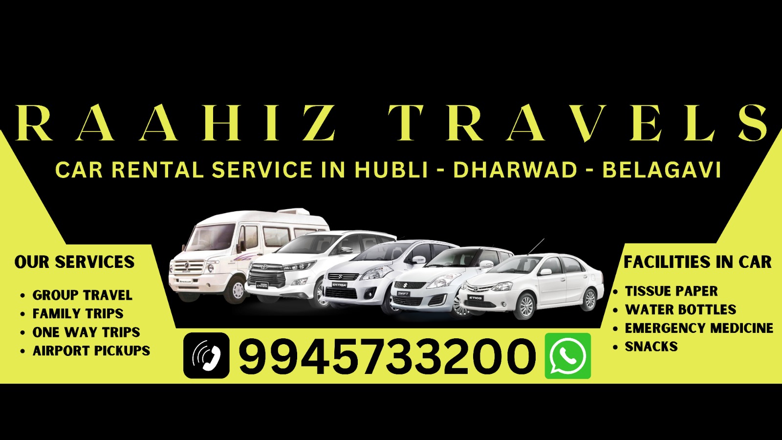 Car Rental Service in Hubli – Dharwad – Belgaum